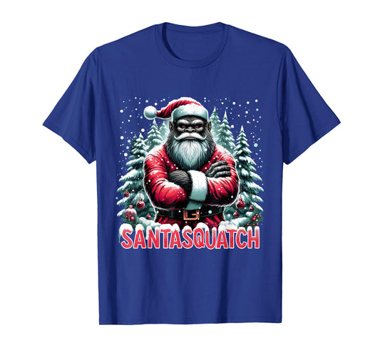 Santasquatch Funny Bigfoot Santa Christmas Art T-Shirt