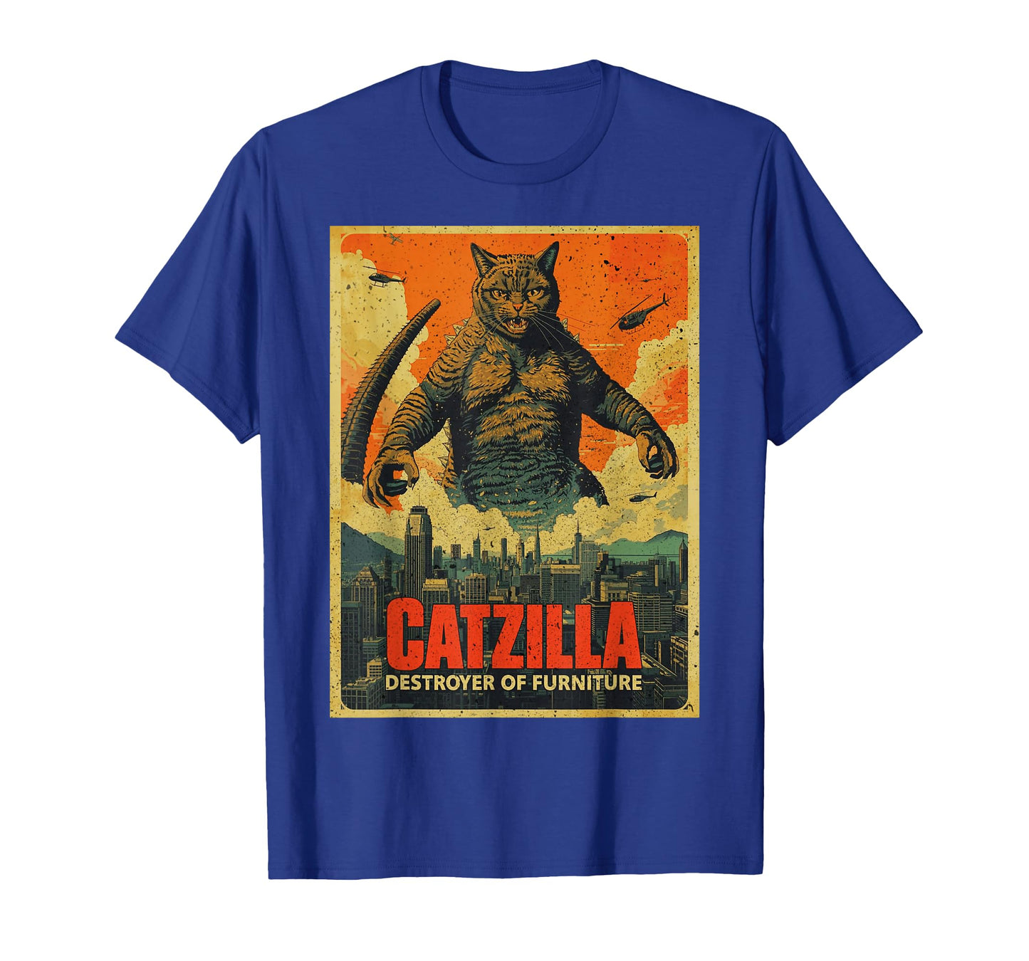 Catzilla Cat Monster Japanese Art Funny Parody Gifts T-Shirt