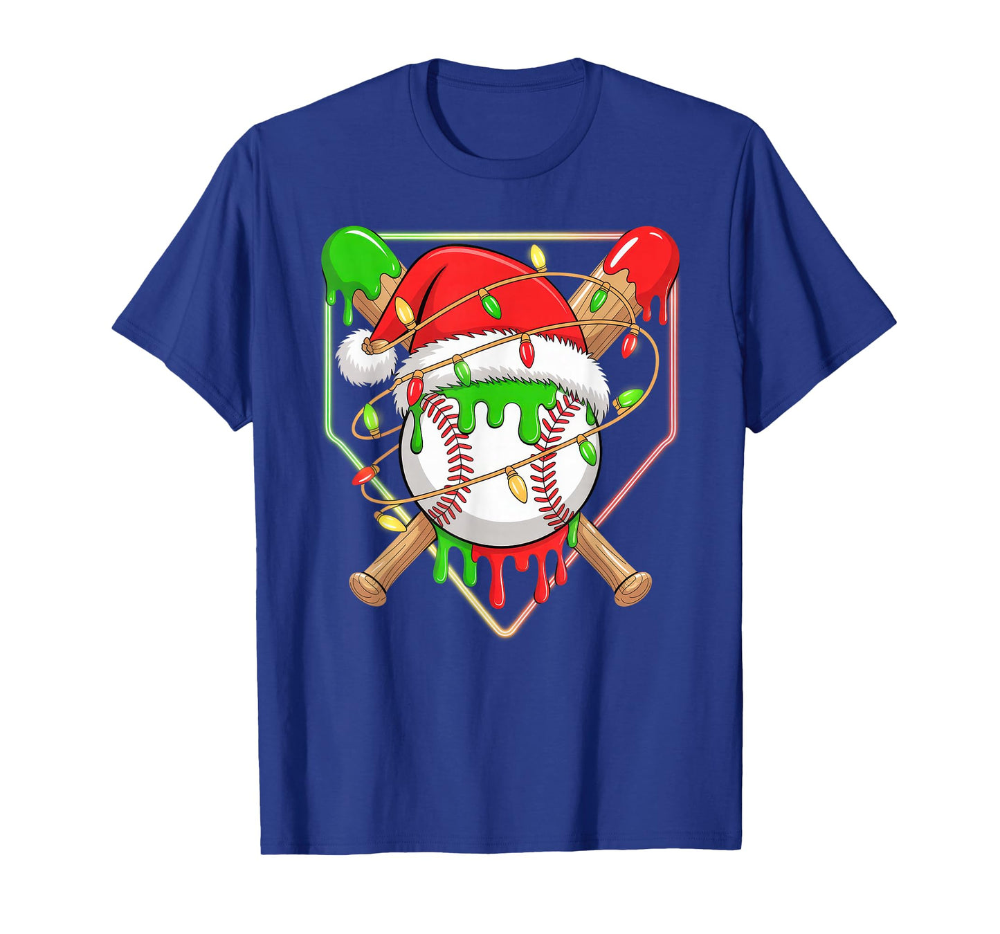 Baseball Christmas Tree Light Xmas Baseball Boys Kids T-Shirt
