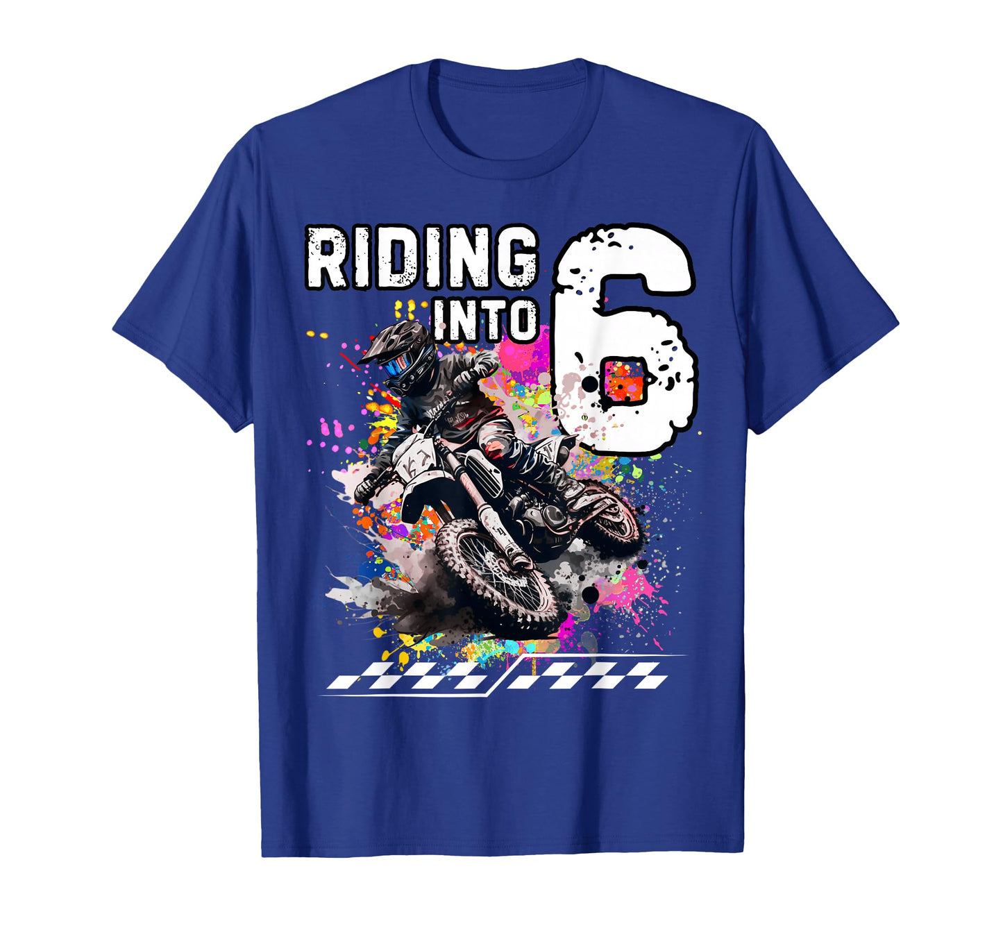 Motocross Birthday 6th Year Old Riding Into 6 MX Dirt Bike T-Shirt