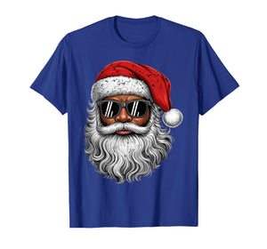 African American Christmas Pajama Xmas Afro Santa Claus PJ T-Shirt
