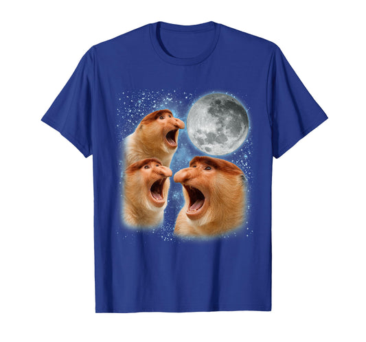 Proboscis Monkey Lover Galaxy Moon Wildlife Animal Lover T-Shirt