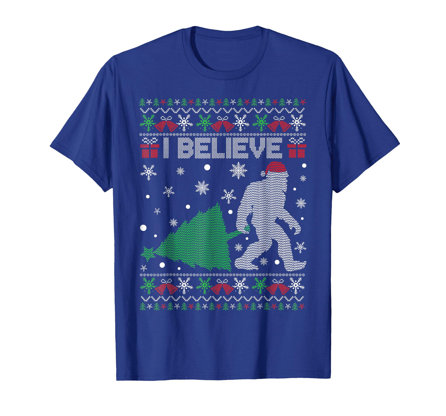 I Believe Big Foot Sasquatch Christmas T-Shirt