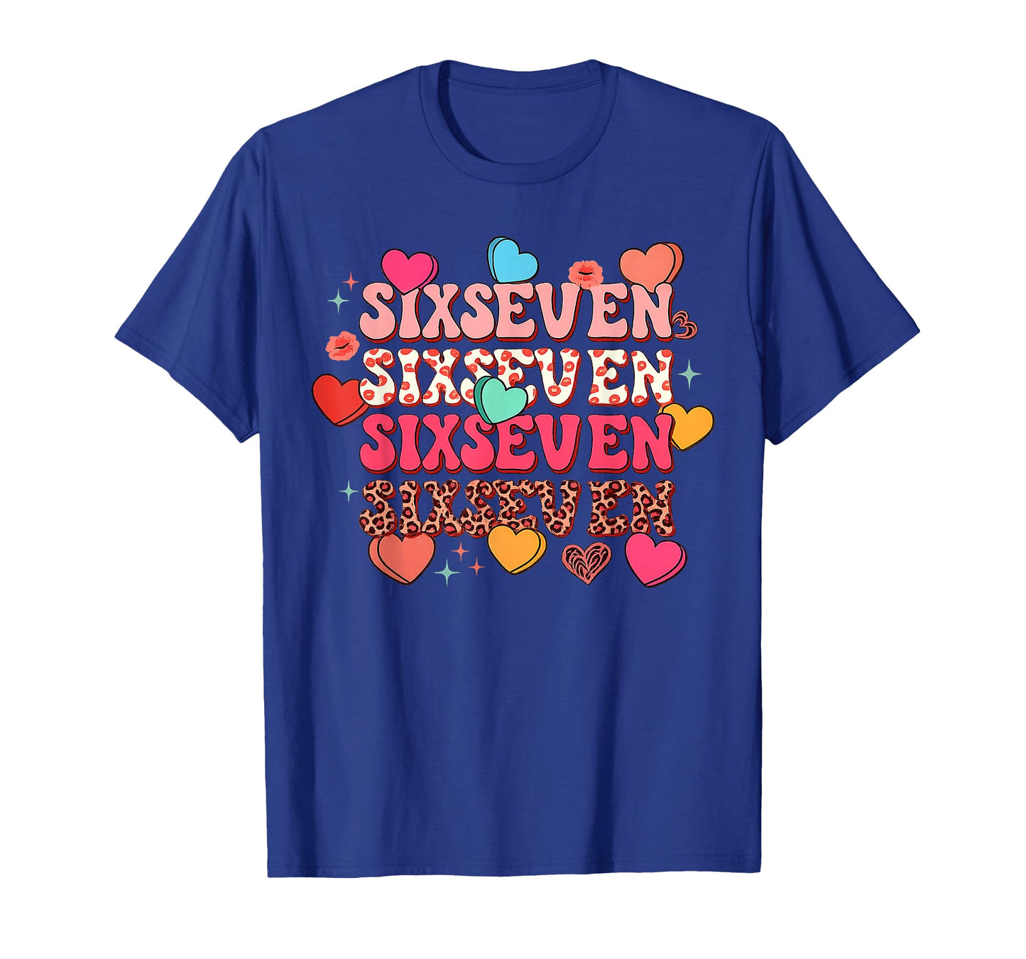 Cute Hearts 67 Meme Six Seven Gen Alpha Slang 6 7 Girl Women T-Shirt