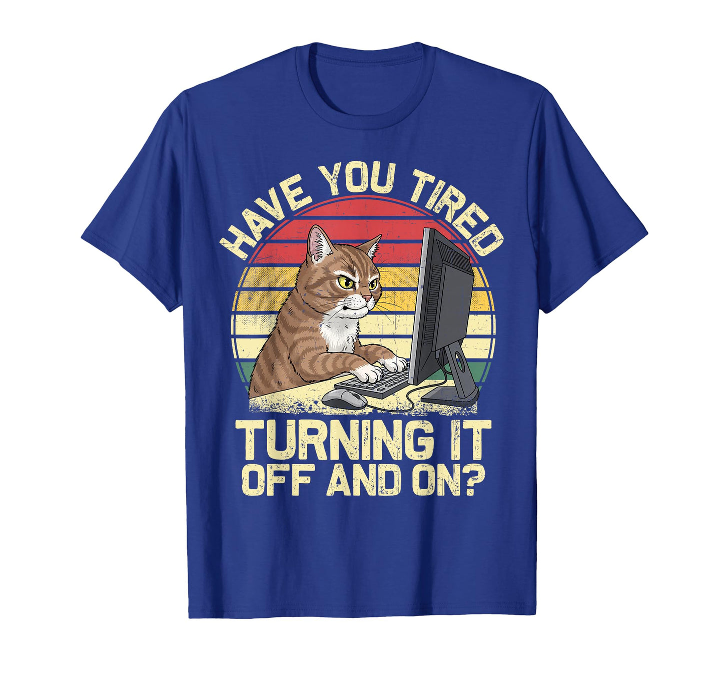 Cat Tech Engineer Support Humor Tech Computer IT Guy T-Shirt
