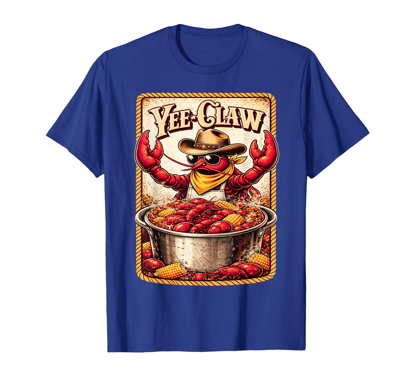 Yee Claw Funny Vintage Crawfish Boil Cajun Seafood Festival T-Shirt