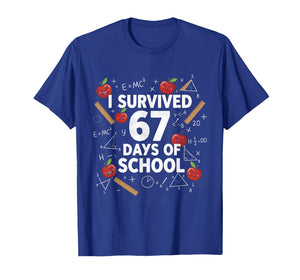 67th Day of School Teacher Kids 67 Math Numbers 100th Days T-Shirt