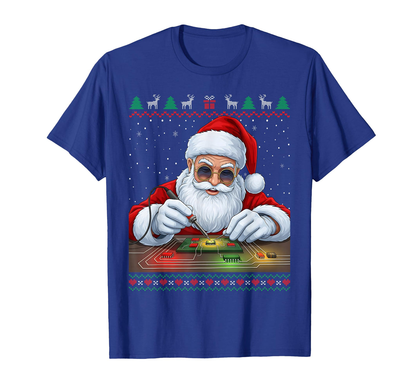 Santa Claus Soldering Circuit Board Christmas T-Shirt