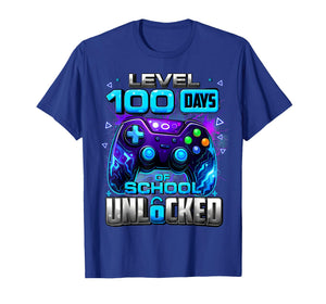100 Days of School Level Unlocked Video Games Boys T-Shirt