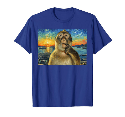 Funny Thinking Monkey Meme Brainrot Monkey Philosophy T-Shirt