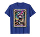 Feral Girl Mardi Gras Carnival Colorful Raccoon Tarot Card T-Shirt