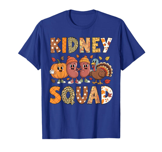 Kidney Squad Turkey Pumpkin Dialysis Nurse Thanksgiving T-Shirt