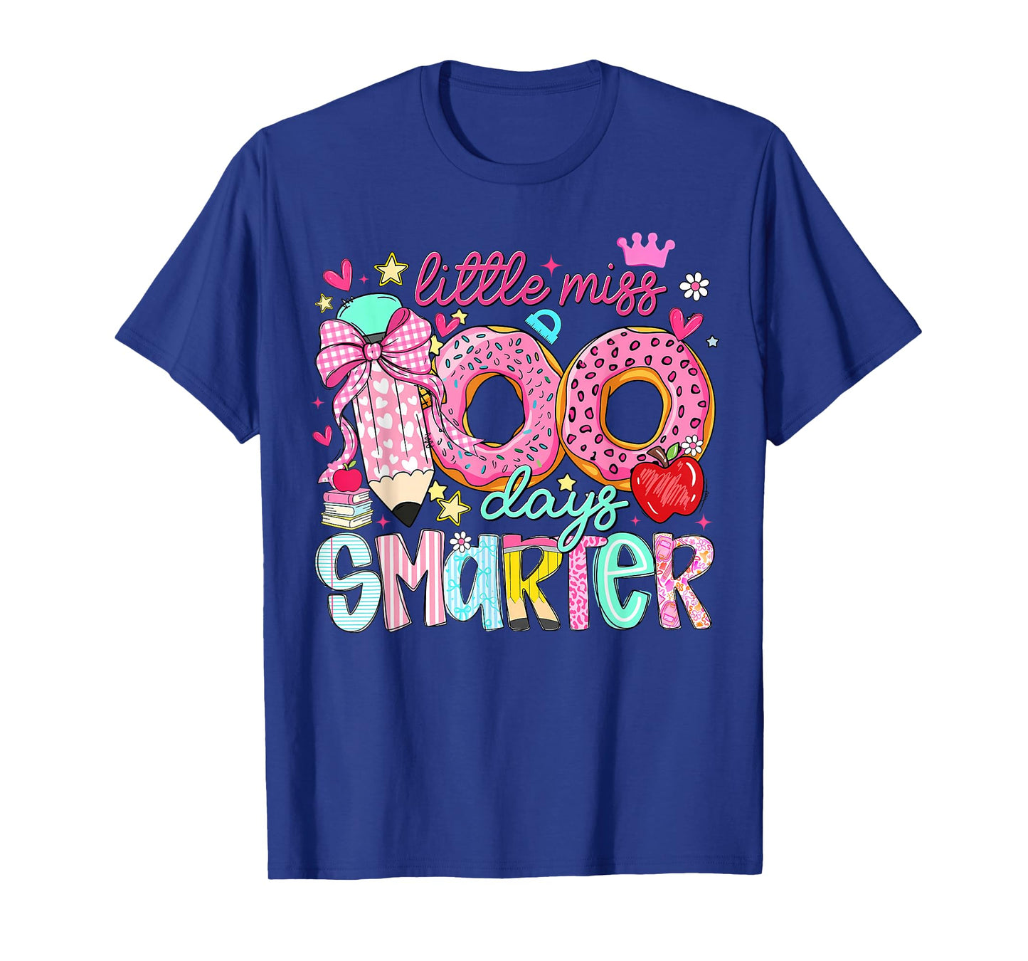 Little Miss 100 Days Smarter Kids Girls 100th Day of School T-Shirt
