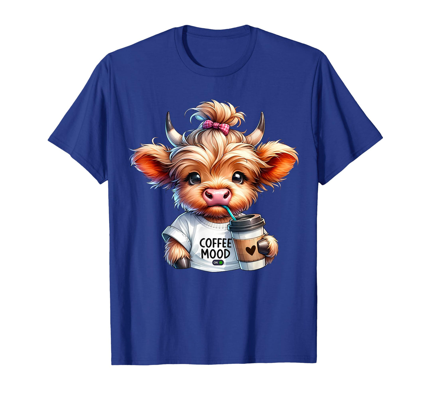 Coffee Mood On Highland Cow Coffee Addict Coffee Lover T-Shirt
