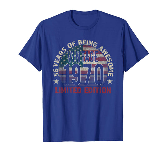 56th Birthday Gift Men Vintage Born 1970 Turning 56 Year Old T-Shirt
