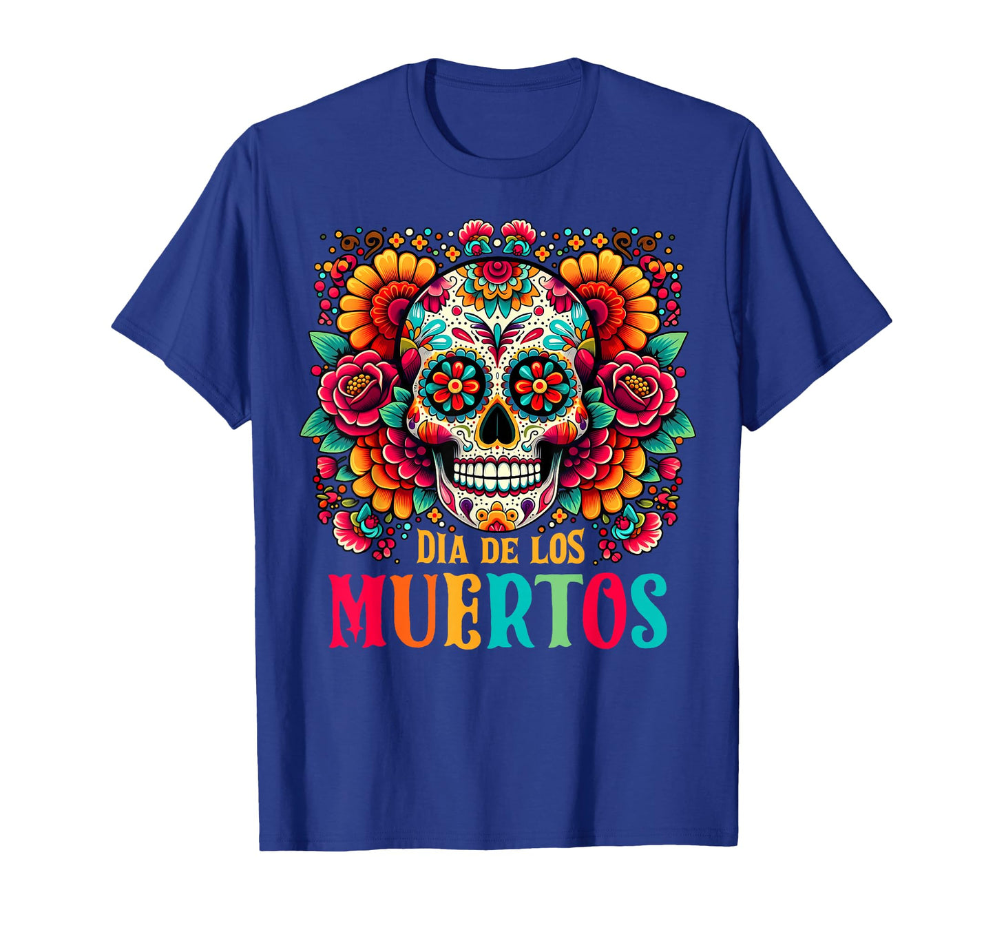 Floral Sugar Skull Dia De Los Muertos Day of The Dead Mexico T-Shirt
