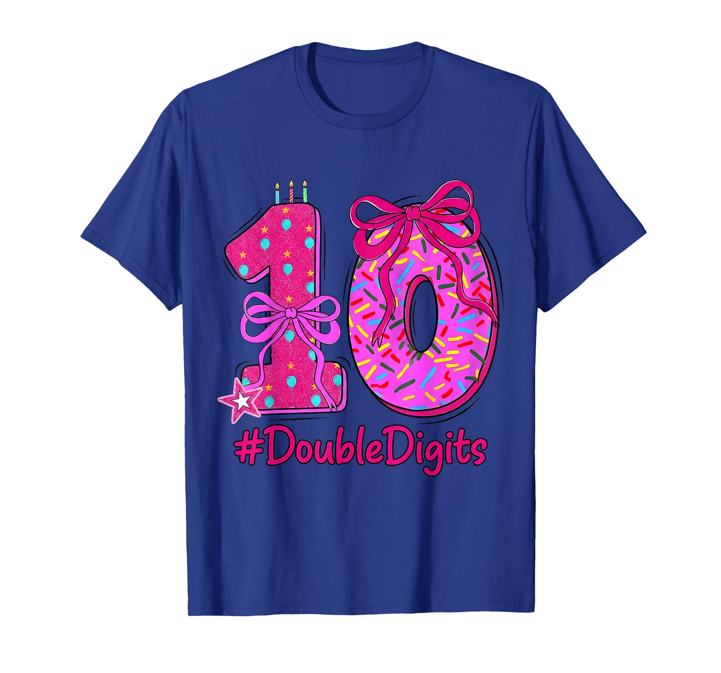 10th Birthday Girl Pink Coquette Bow 10 Year Old Teens T-Shirt