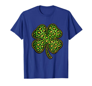 Leopard Shamrock Clover Cheetah Print St Patricks Day T-Shirt