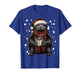 Christmas Turtle with Santa Hat Coffee Lover Funny Winter T-Shirt