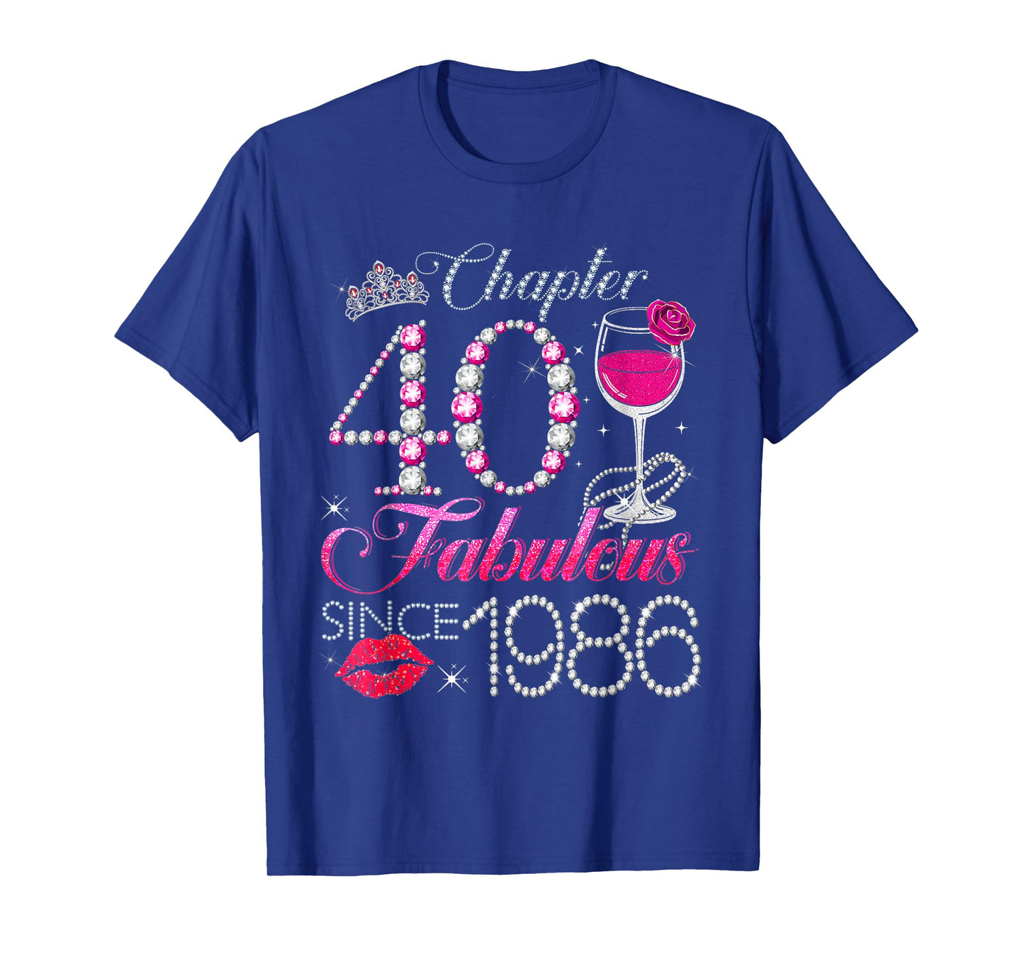Chapter 40 Fabulous Since 1986 40th Birthday Queen Diamond T-Shirt
