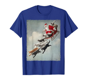 Cats Pulling Santa's Sleigh Christmas T-Shirt