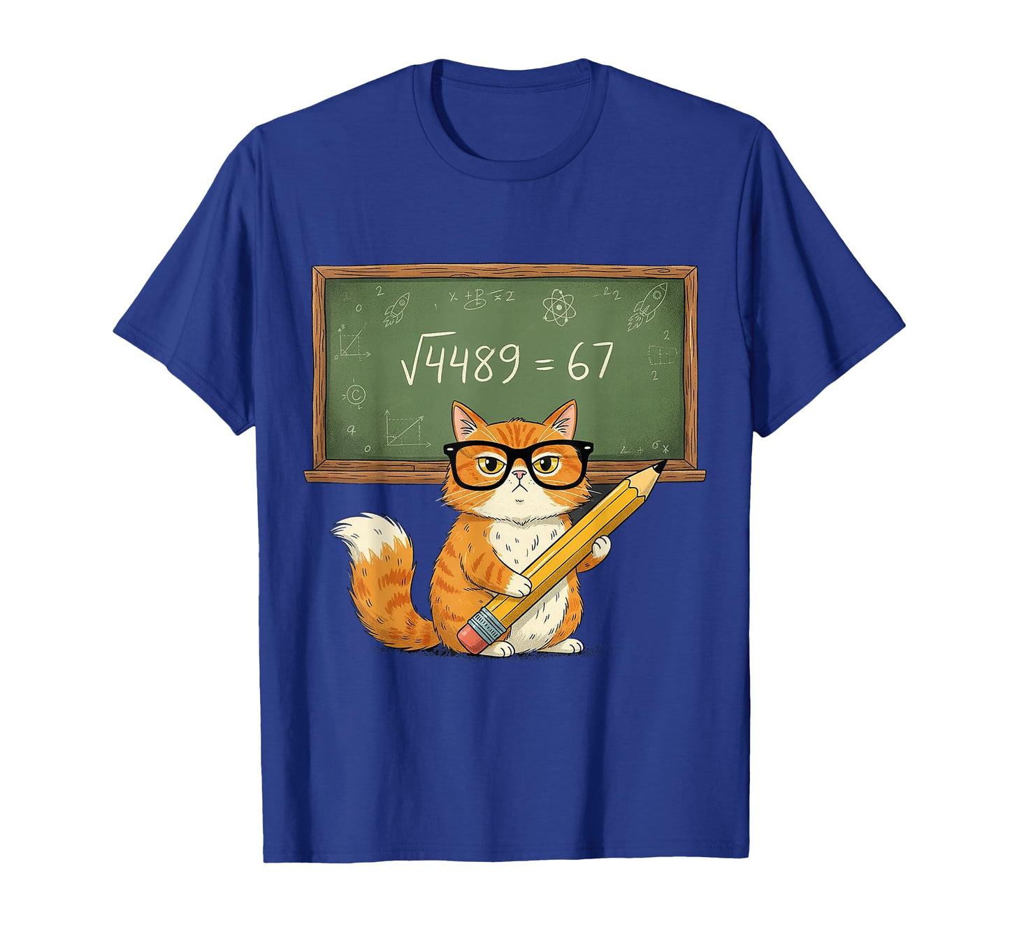 67 Meme Square Root 4489 Slang Six Seven Math Cat Teacher T-Shirt