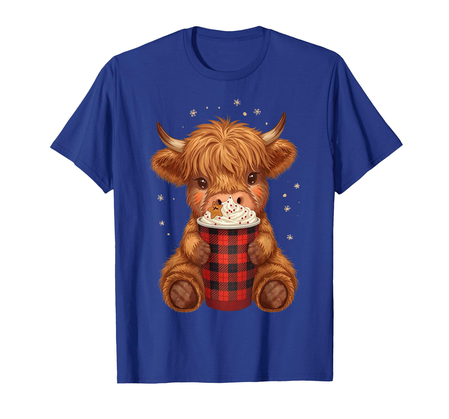 Christmas Highland Cow Mooey Cute Winter Design Fun T-Shirt