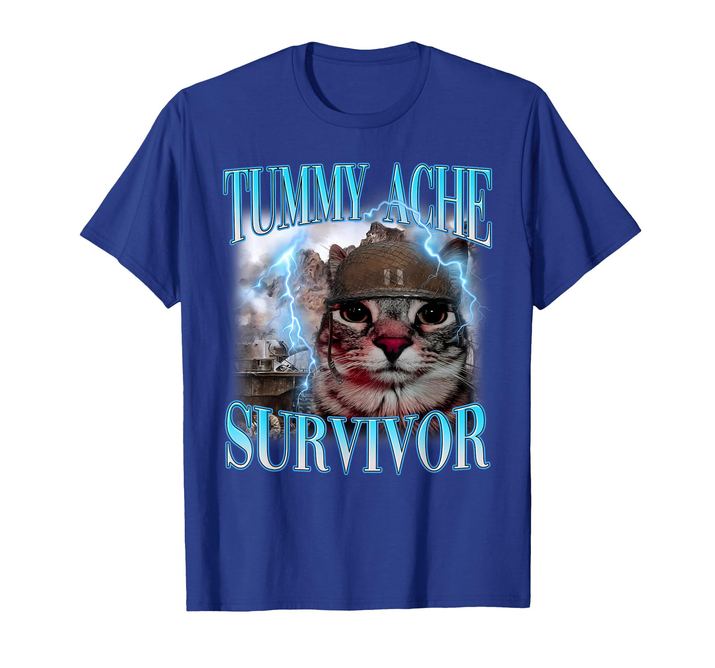 Tummy Ache Survivor Shirt Funny Meme Shirt Funny Cat Humor T-Shirt
