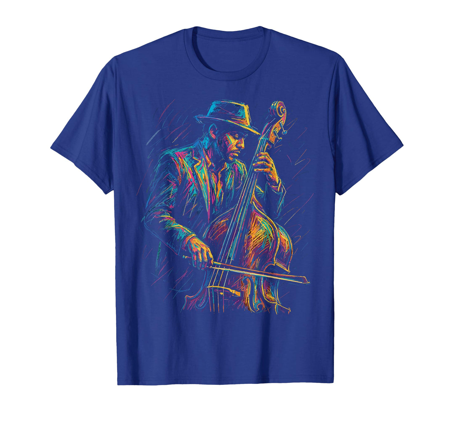 Jazz Musician Upright Bass Player Artistic Music Jazz Lover T-Shirt