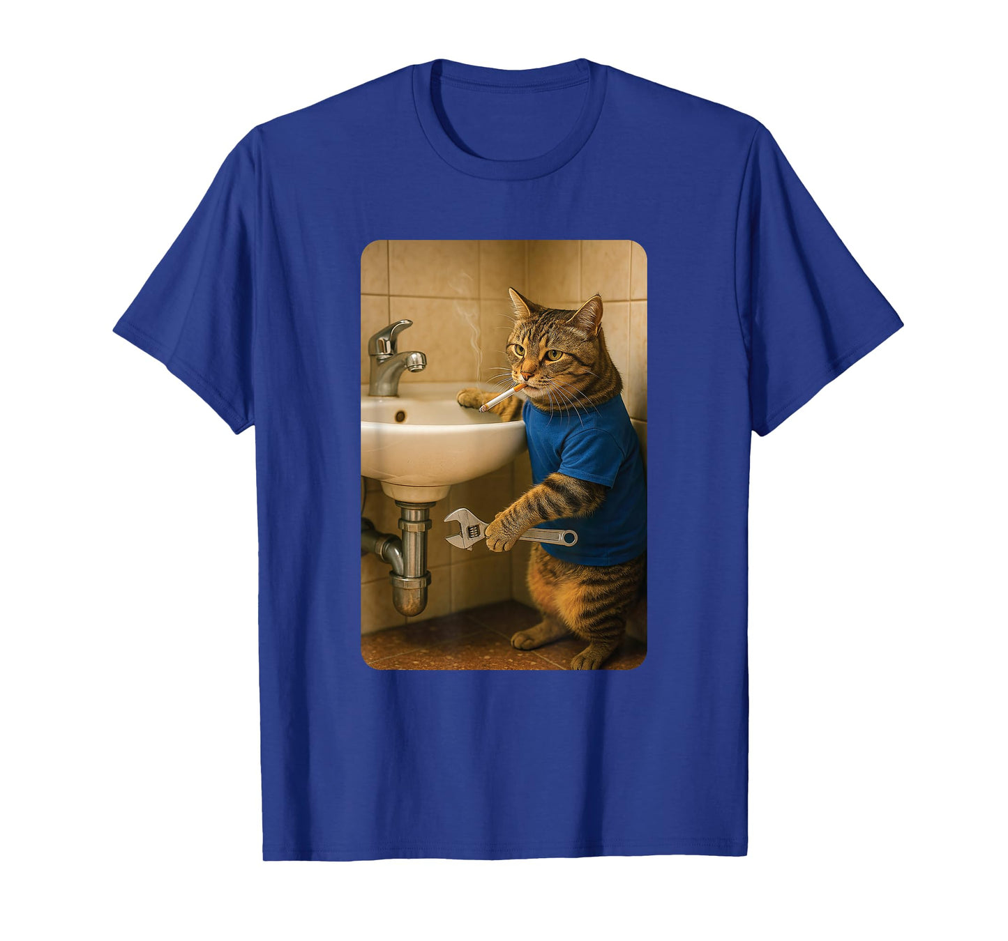Funny Plumber Cat Meme Handyman Hilarious Cat Joke T-Shirt