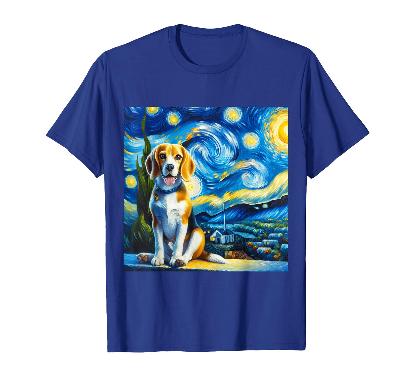 Dog Starry Night Van Gogh Beagle Graphic Beagles Art Apparel T-Shirt