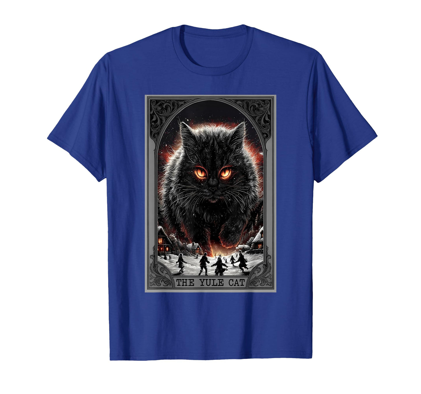 Creepmas Vintage The Yule Cat Tarot Card Dark Christmas T-Shirt