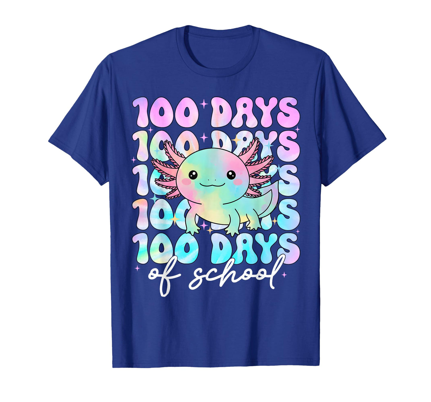 100 Days of School Axolotl Girls 100th Day of School Teacher T-Shirt