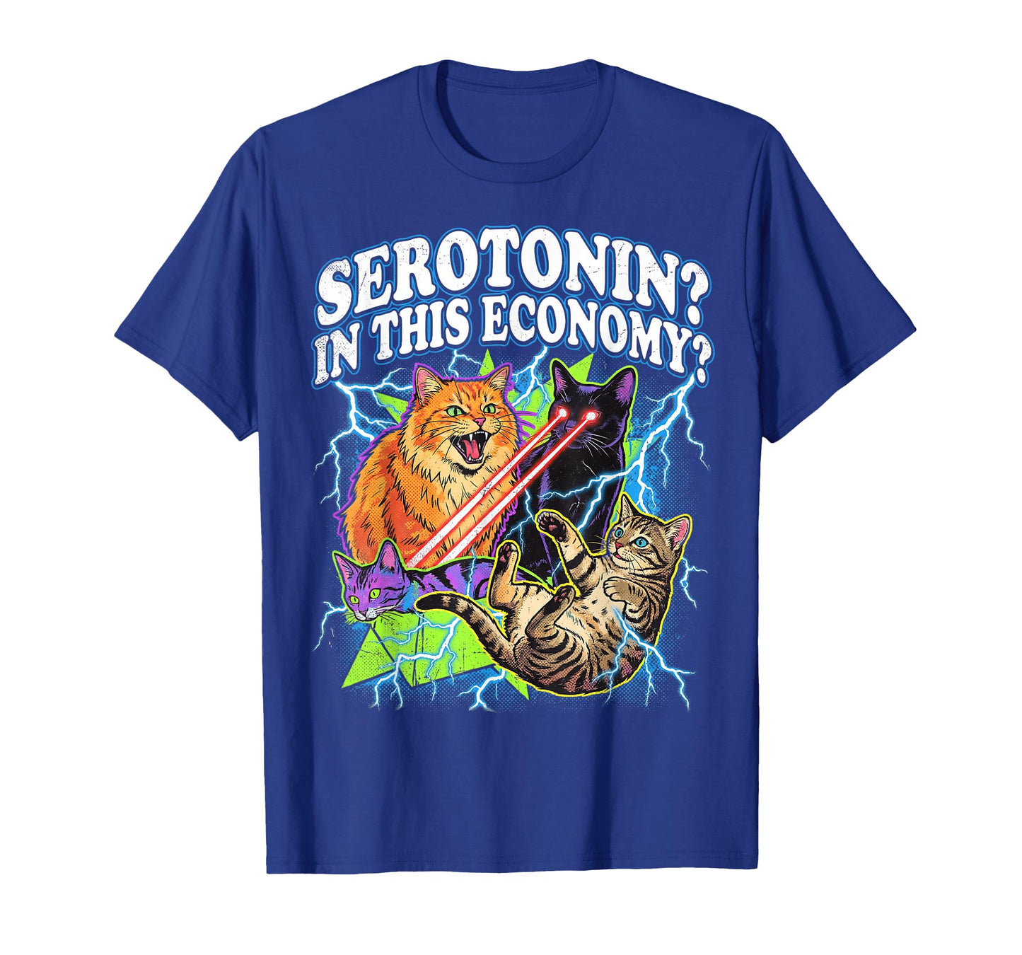 Funny Cat Meme Serotonin in This Economy Sarcastic Design T-Shirt