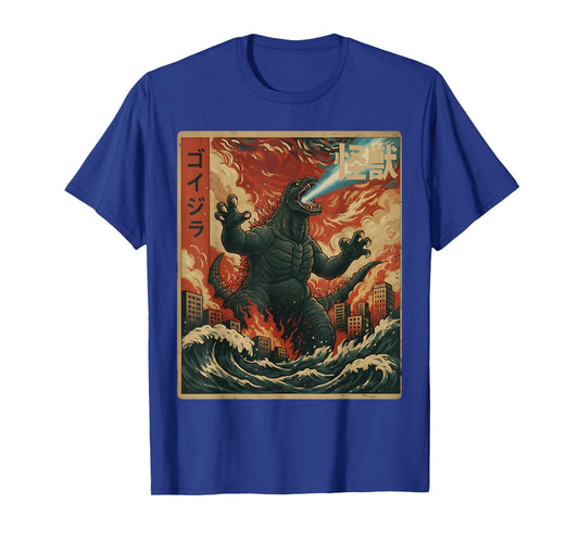 Kaiju Monster Japanese Anime Vangogh Painting Art Graphic T-Shirt