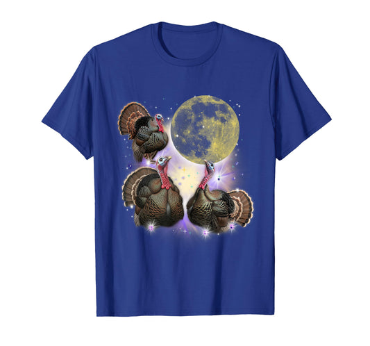 Three Turkey at The Howling Moon, Funny Turkey Thanksgiving T-Shirt