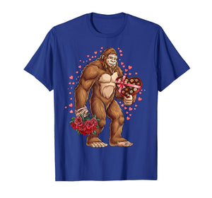 Funny Valentines Day Bigfoot Heart Love Sasquatch Boys T-Shirt