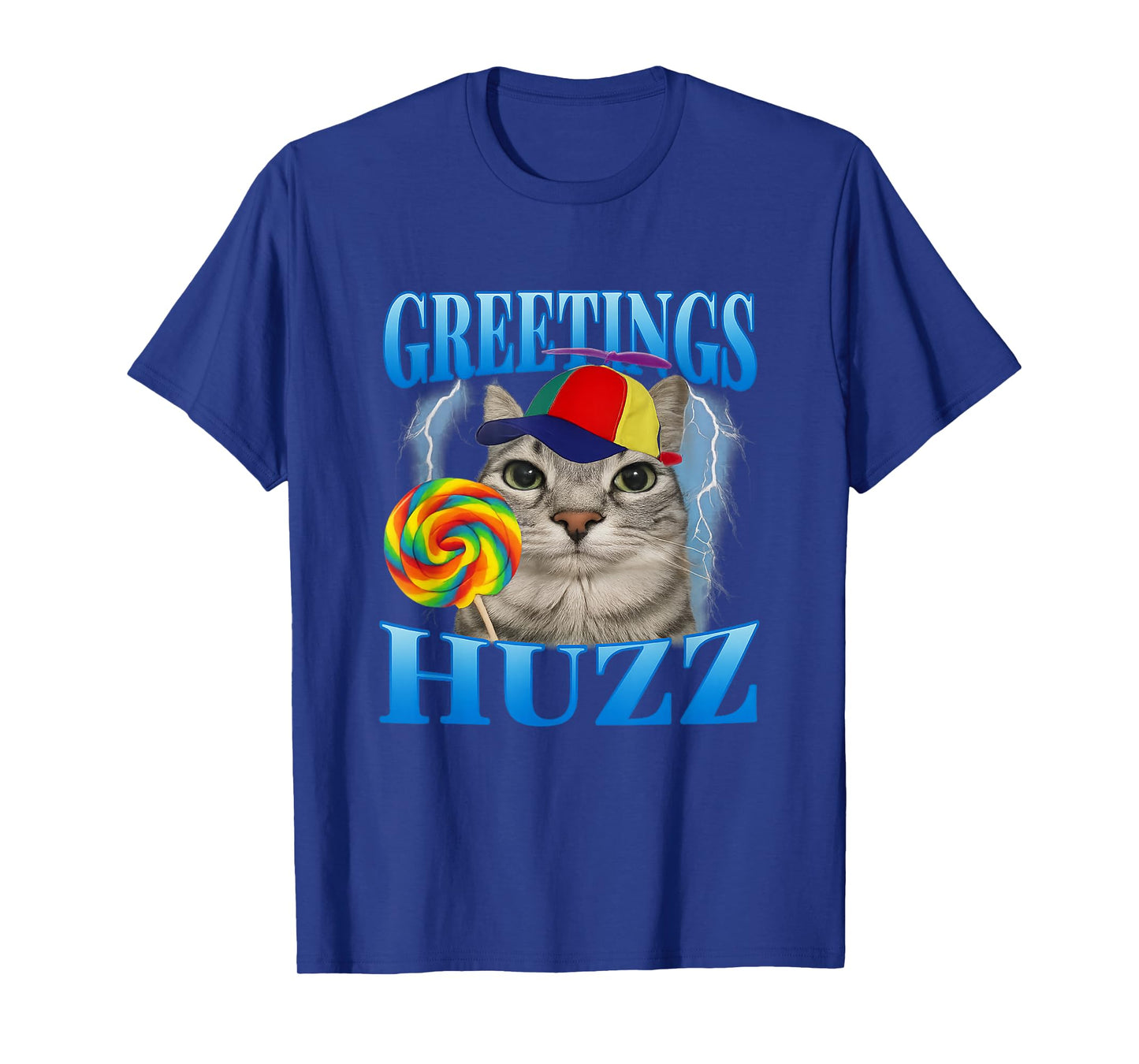 Greetings Huzz Funny Lollipop Cat Meme T-Shirt