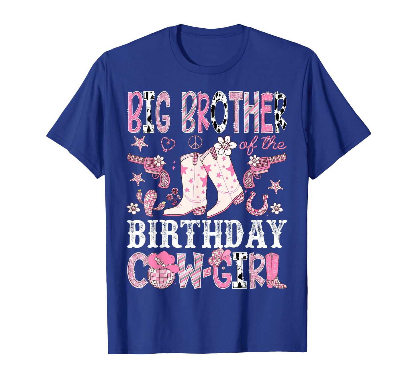 Big Brother of The Birthday Cowgirl Pink Disco Rodeo Brother T-Shirt