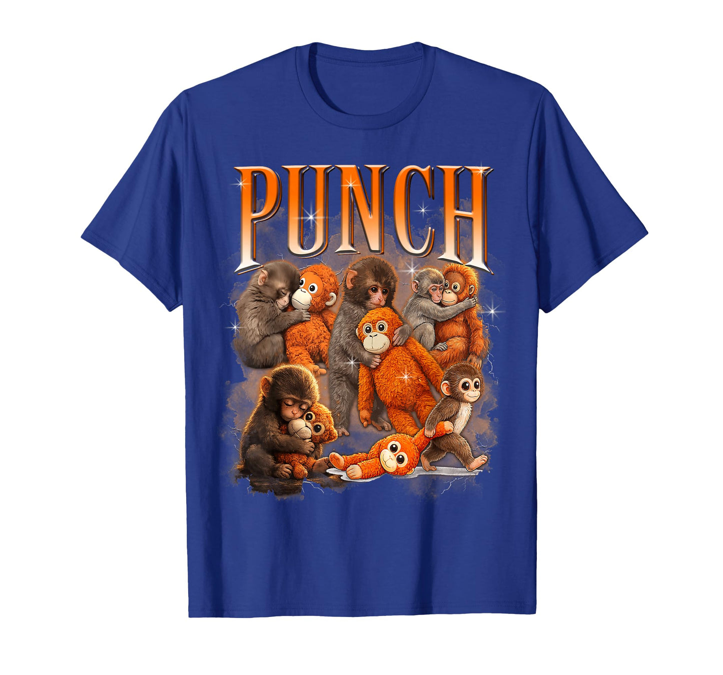 Cute Baby Monkey Named Punch Plush Hugging Bootleg T-Shirt