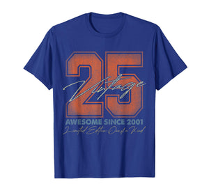 25 Year Old Gifts Vintage 2001 Limited Edition 25th Birthday T-Shirt