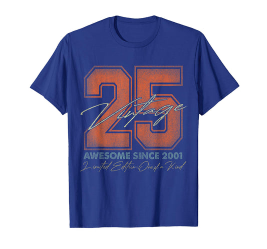 25 Year Old Gifts Vintage 2001 Limited Edition 25th Birthday T-Shirt