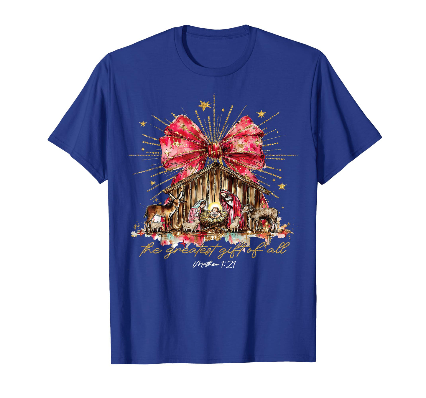 The Greatest Gift of All Nativity Scene Christian Christmas T-Shirt