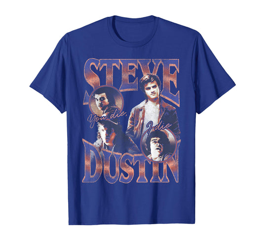 Stranger Things Steve & Dustin You Die I Die 80's Art Style T-Shirt