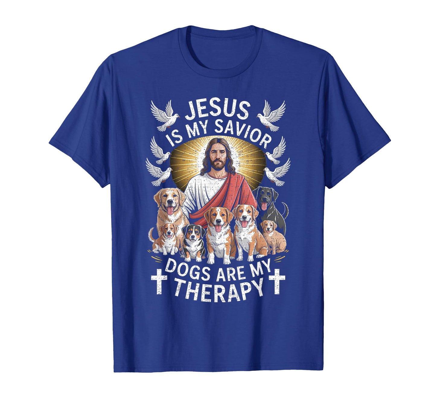 Jesus is My Savior Dogs are My Therapy Funny T-Shirt