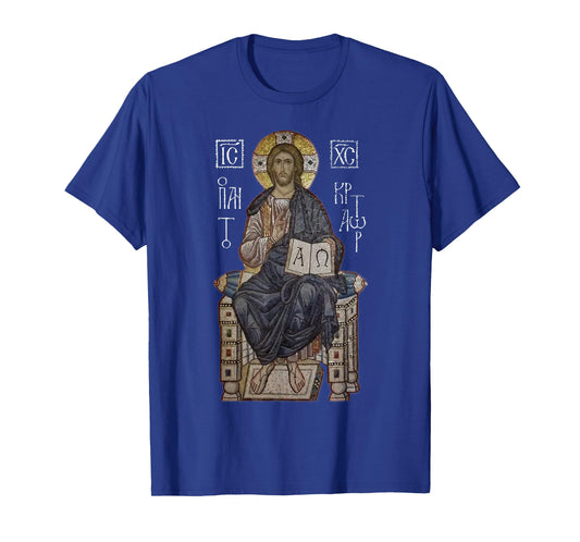Christ Pantocrator Jesus Alpha Omega Byzantine Art T-Shirt