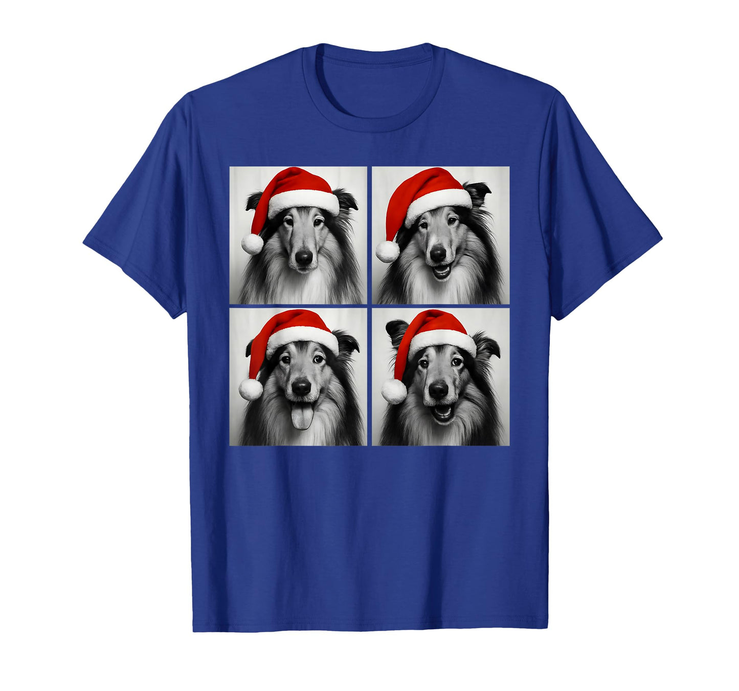 Funny Christmas Rough Collie Santa Dog Lover Photo Booth T-Shirt