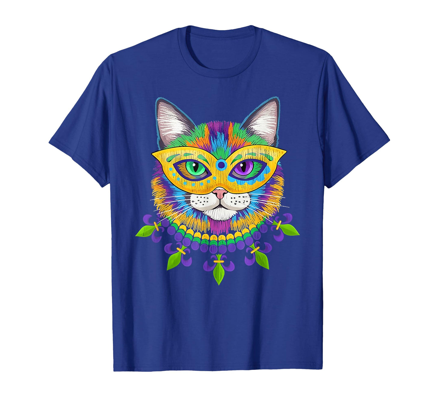 Mardi Gras Cat Mask for Women Girls Cat Lovers Carnival T-Shirt