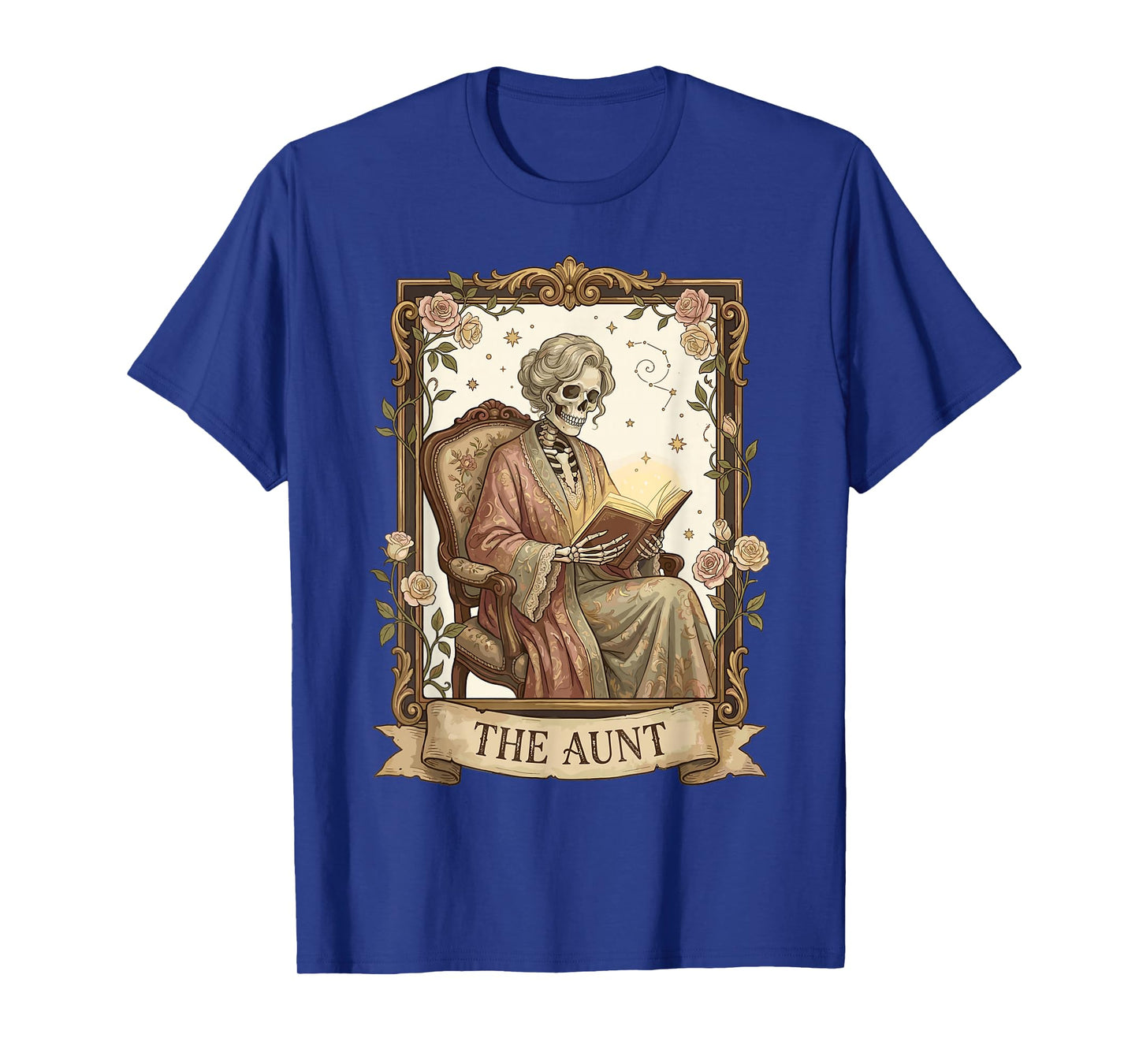 The Aunt Tarot Card Women Skeleton Aunty Book Lover T-Shirt