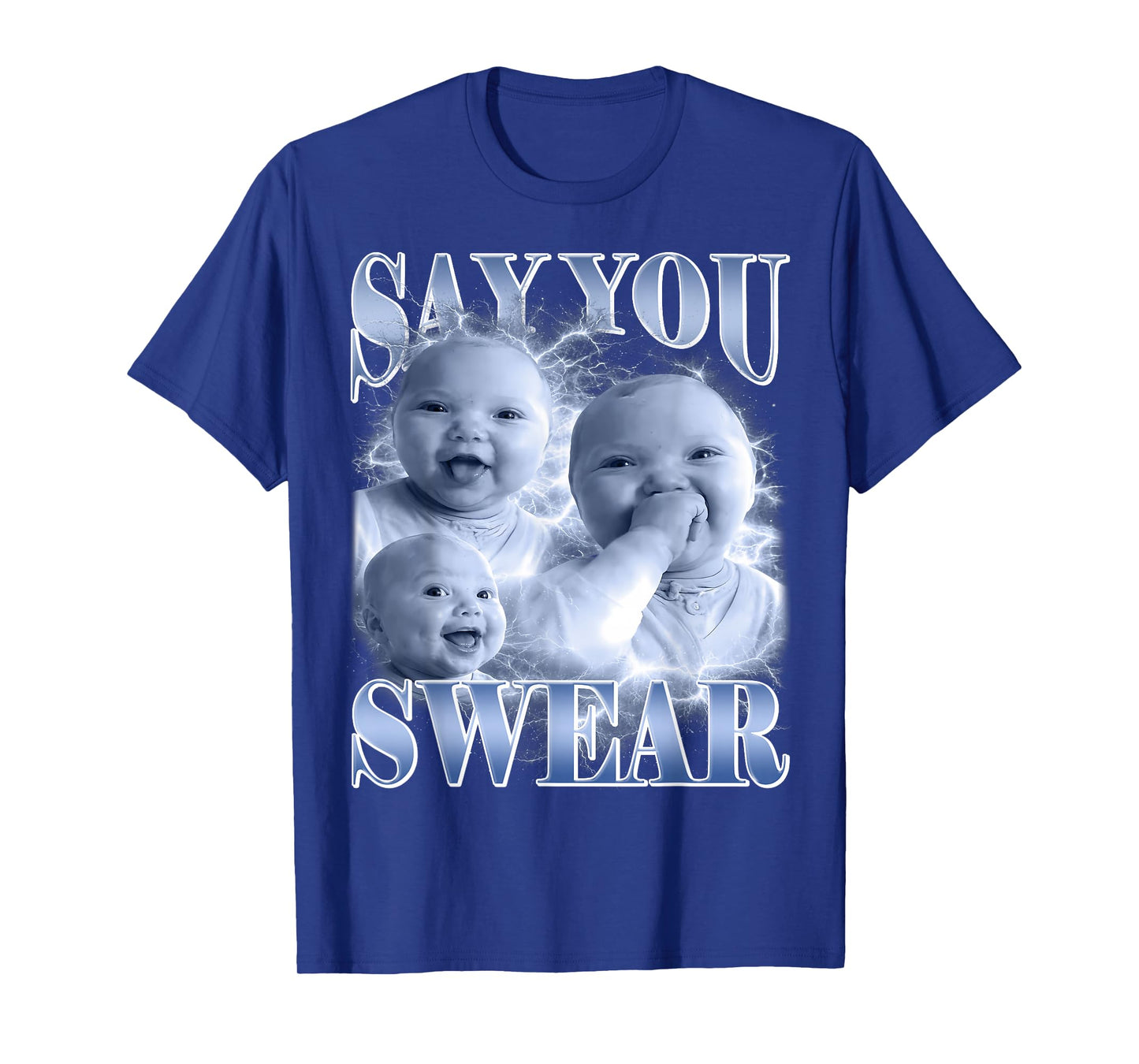 Say You Swear Ai Niche Baby Holding Back Laugh Genz Meme T-Shirt
